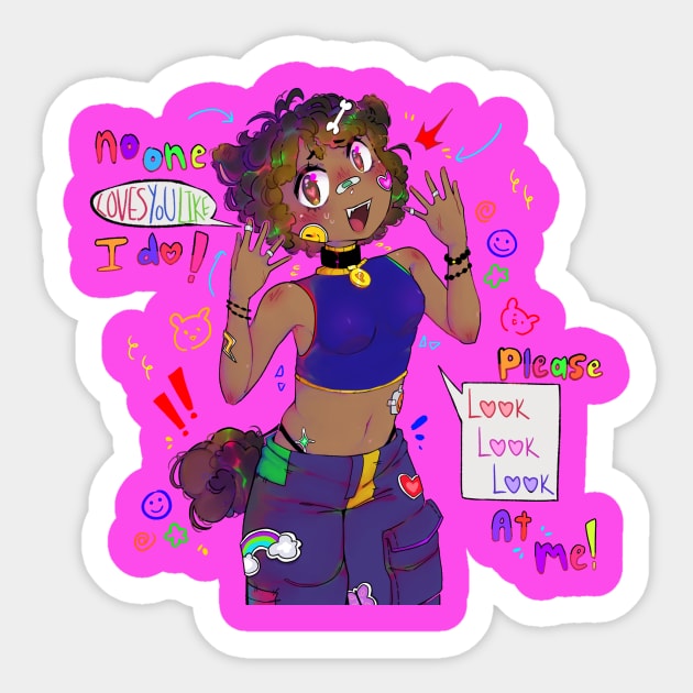 Kidcore dog girl Sticker by Skitzuu